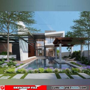 Villa- Sketchup Exterior Scene By Nguyen Ba Nam