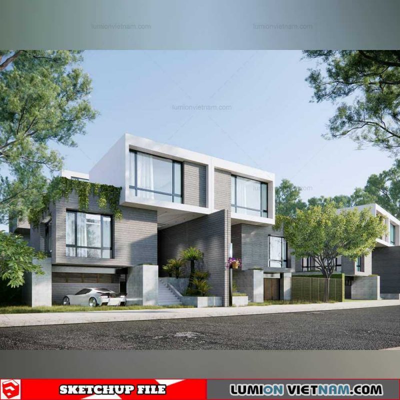 Villa- Sketchup Exterior Scene By Hai Linh