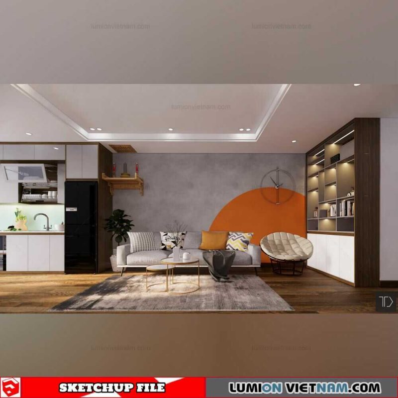 Apartment - Sketchup Interior Scene By Nghiem Viet Thai