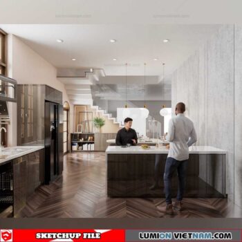 Dining room - Sketchup Interior Scene By Tuan Tran