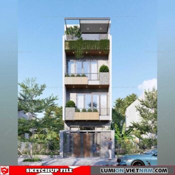 House- Sketchup Exterior Scene By DatHouzz