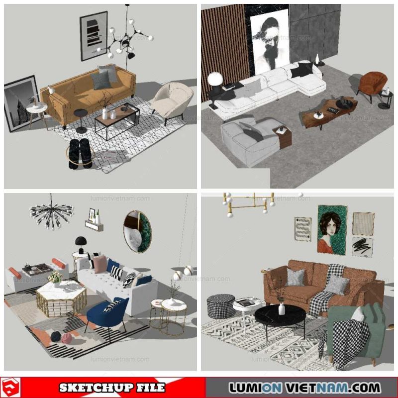 Combo Sofa - Sketchup Models By NhaTay