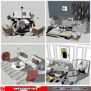 Combo Sofa - Sketchup Models By NhaTay