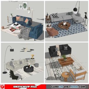 Combo Sofa - Sketchup Models By NhaTay