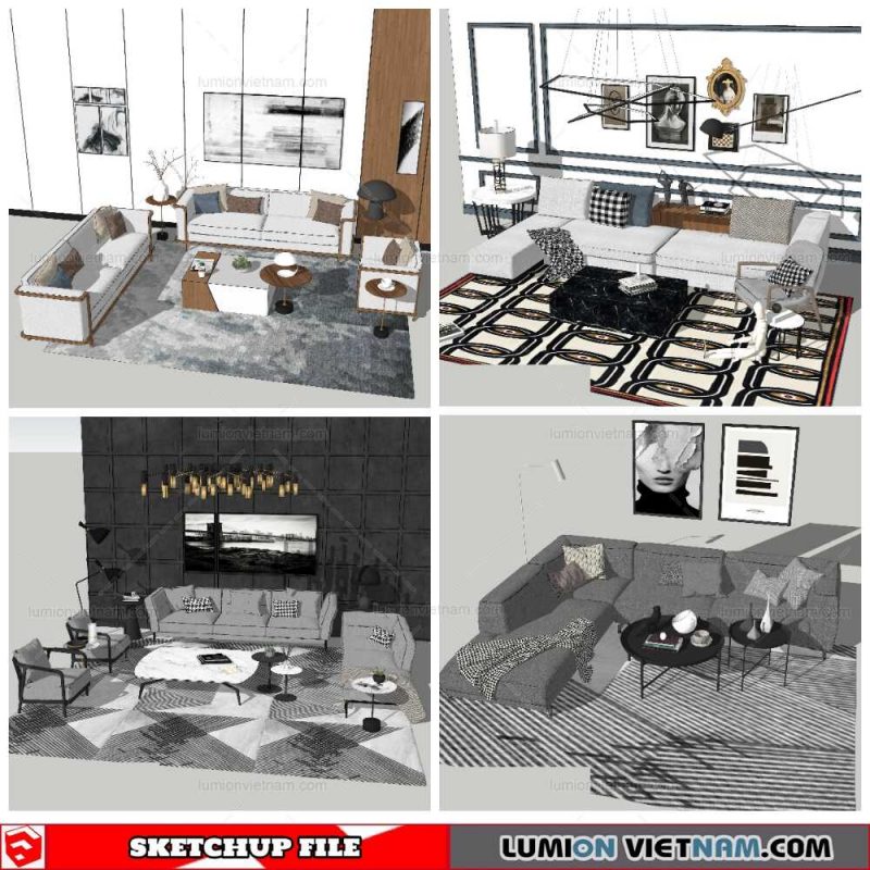Combo Sofa - Sketchup Models By NhaTay