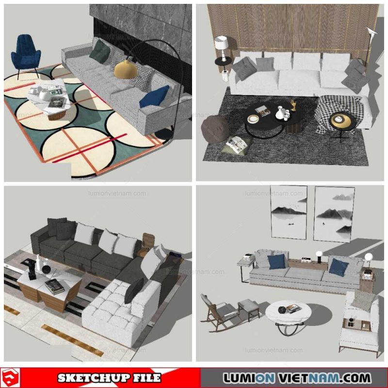 Combo Sofa - Sketchup Models By NhaTay