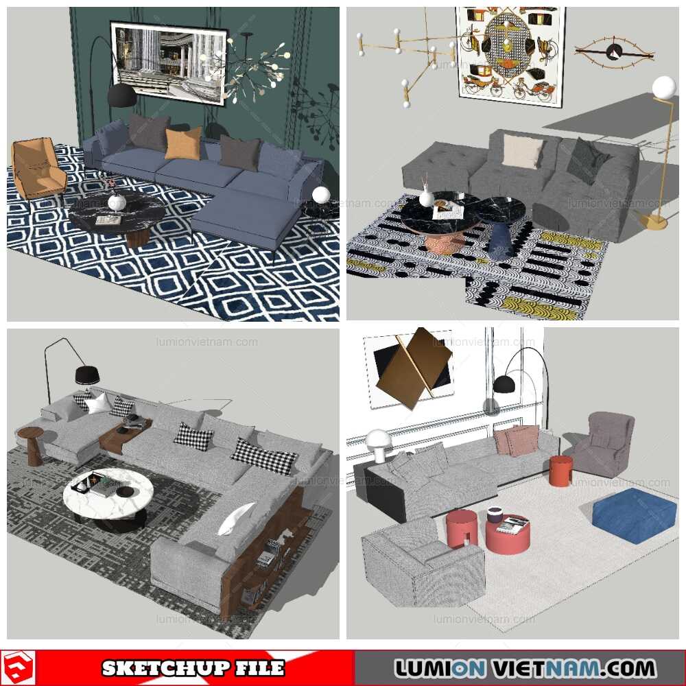 Combo-Sofa-Modern-Style-(5)-Sketchup-Models