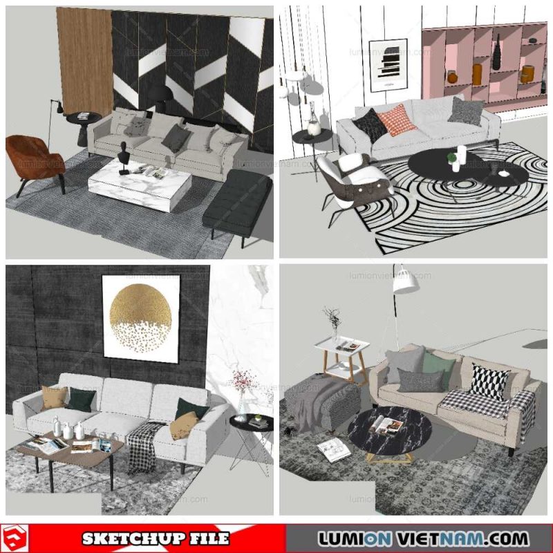 Combo Sofa - Sketchup Models By NhaTay