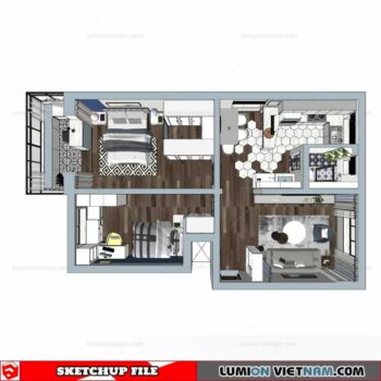 Apartment Room - Sketchup Model
