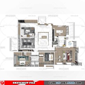 Apartment Room - Sketchup Model