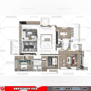 Apartment Room - Sketchup Model