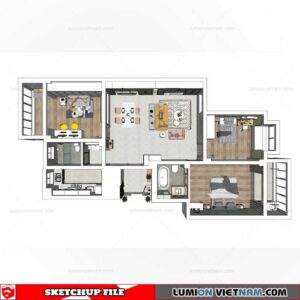 Apartment Room - Sketchup Model