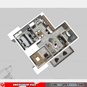 Apartment Room - Sketchup Model