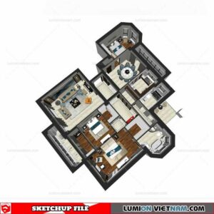 Apartment Room - Sketchup Model