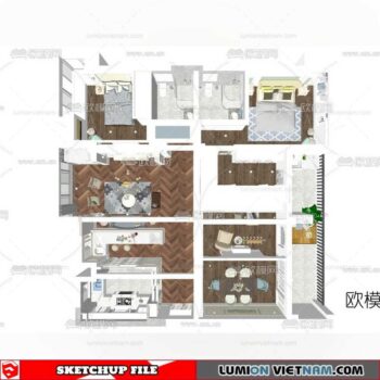 Apartment Room - Sketchup Model