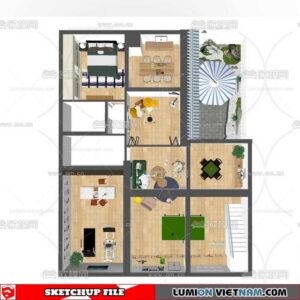 Apartment Room - Sketchup Model