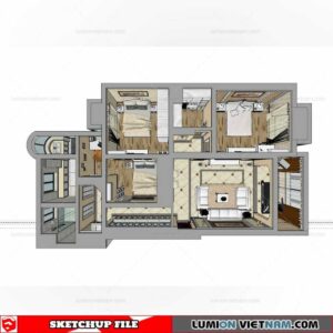 Apartment Room - Sketchup Model