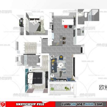 Apartment Room - Sketchup Model