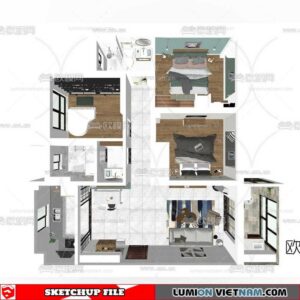 Apartment Room - Sketchup Model