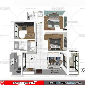 Apartment Room - Sketchup Model