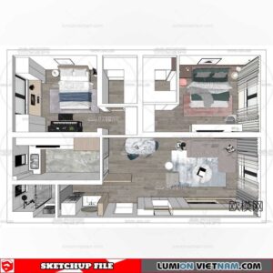 Apartment Room - Sketchup Model