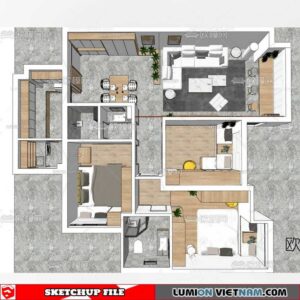 Apartment Room - Sketchup Model