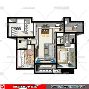 Apartment Room - Sketchup Model