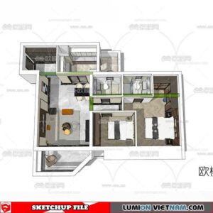 Apartment Room - Sketchup Model