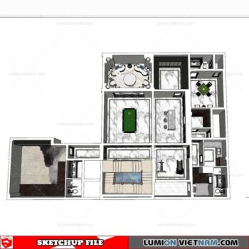 Apartment Room - Sketchup Model