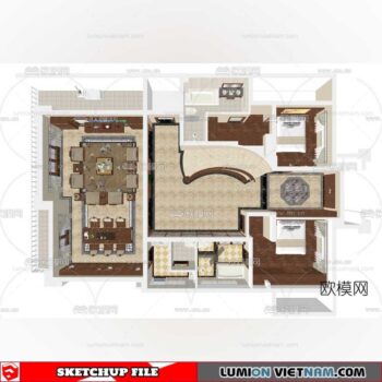 Apartment Room - Sketchup Model