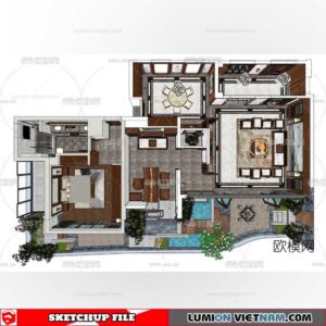 Apartment Room - Sketchup Model