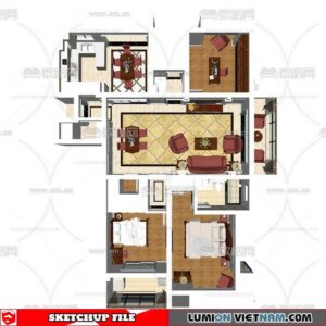 Apartment Room - Sketchup Model