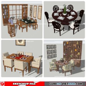 Dining Table Classic Style - Sketchup Models By NhaTay