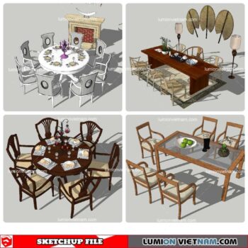 Dining Table Classic Style - Sketchup Models By NhaTay