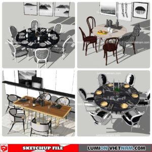 Dining Table Classic Style - Sketchup Models By NhaTay
