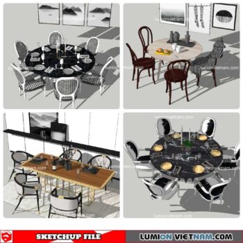 Dining Table Classic Style - Sketchup Models By NhaTay