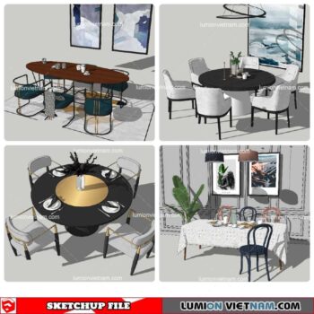 Dining Table Classic Style - Sketchup Models By NhaTay
