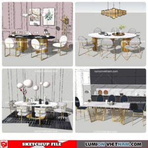 Dining Table Classic Style - Sketchup Models By NhaTay
