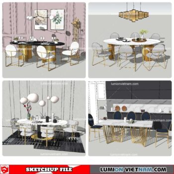 Dining Table Classic Style - Sketchup Models By NhaTay