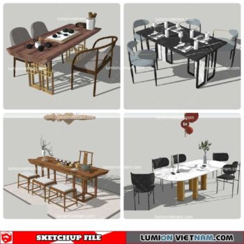 Dining Table Classic Style - Sketchup Models By NhaTay
