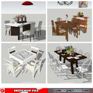 Dining Table Classic Style - Sketchup Models By NhaTay