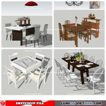 Dining Table Classic Style - Sketchup Models By NhaTay
