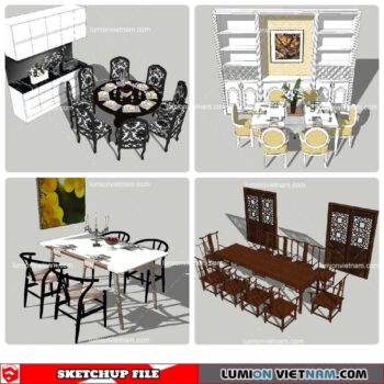 Dining Table Classic Style - Sketchup Models By NhaTay