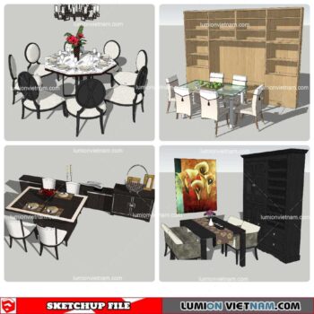 Dining Table Classic Style - Sketchup Models By NhaTay