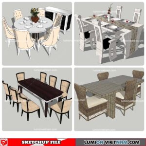 Dining Table Classic Style - Sketchup Models By NhaTay