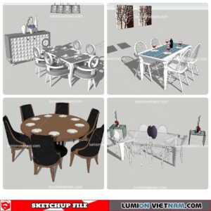 Dining Table Classic Style - Sketchup Models By NhaTay