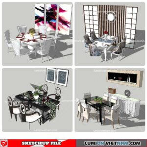 Dining Table Classic Style - Sketchup Models By NhaTay