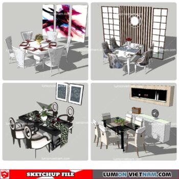 Dining Table Classic Style - Sketchup Models By NhaTay