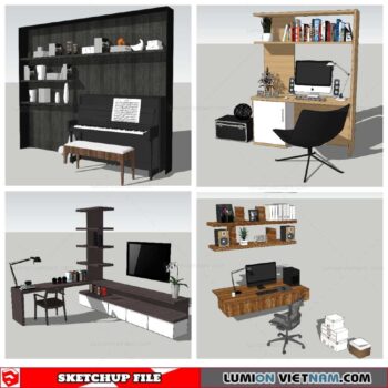 Combo Desk - Sketchup Models By NhaTay