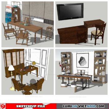 Workplace Sketchup 3D Models By Nha Tay